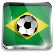 Brazil Soccer Ball with Flag Background N2