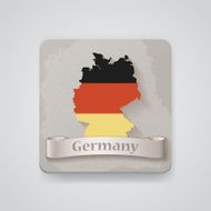 Icon of Germany map with flag Vector illustration