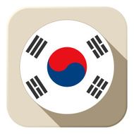 South Korea Flag Button Icon Modern N2