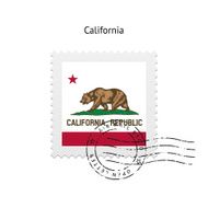 State of California flag postage stamp
