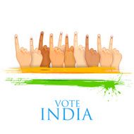 Hand with voting sign of India N4