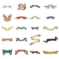 vector set of 20 antique ribbon collection