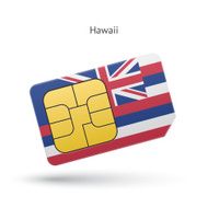 State of Hawaii phone sim card with flag