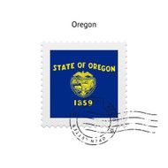 State of Oregon flag postage stamp
