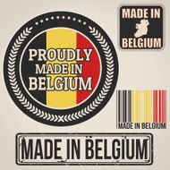 Made in Belgium stamp and labels