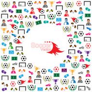 Soccer circle Icons set Illustration eps10 N4