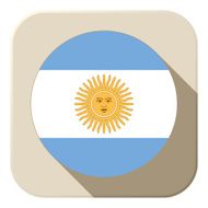 Argentina Flag Button Icon Modern N2