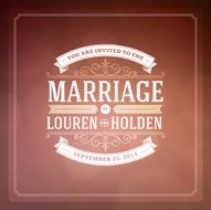 Wedding invitation card template vector vintage background N14