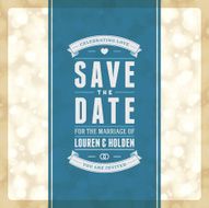 Wedding invitation card template vector vintage background N15