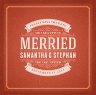 Wedding invitation card template vector vintage background N17