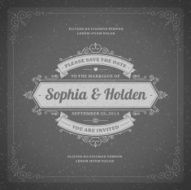 Wedding invitation card template vector vintage background N20