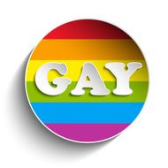 Gay Flag Circle Striped Sticker N4