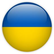 Ukraine Flag Glossy Button N11