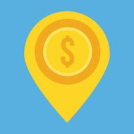 Vector Gold Map Label Icon N2