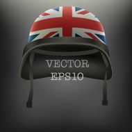 Background of British flag helmet vector