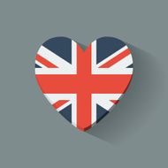 Heart-shaped icon with flag of the UK