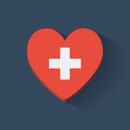 Heart-shaped icon with flag of Switzerland
