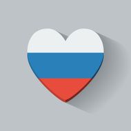 Heart-shaped icon with flag of Russia