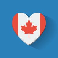 Heart-shaped icon with flag of Canada