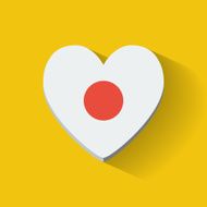 Heart-shaped icon with flag of Japan