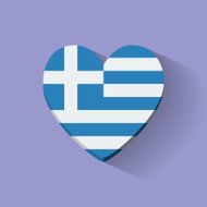 Heart-shaped icon with flag of Greece