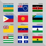 Flags of world flat Set number 16