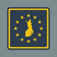 Finland European Flag Button N2
