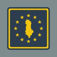 Albania European flag button