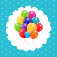 Color Glossy Balloons Background Vector Illustration N44
