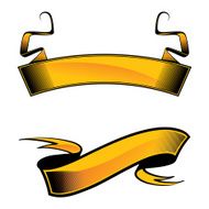 Two yellow heraldic ribbons