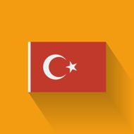 Flat flag of Turkey