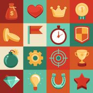 Vector game elements in flat style