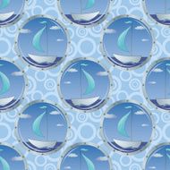 Seamless background portholes and ships