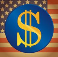 US dollar on a flag background