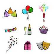 Party theme icon set