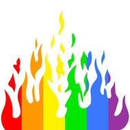 Burn flame fire rainbow colors