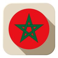 Morocco Flag Button Icon Modern N2