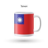 Taiwan flag souvenir mug on white background N2