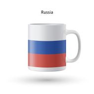 Russia flag souvenir mug on white background N2