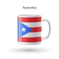 Puerto Rico flag souvenir mug on white background N2