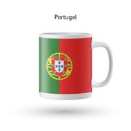 Portugal flag souvenir mug on white background N2