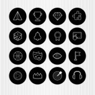 vector set of entertainment and leisure activity icons N5