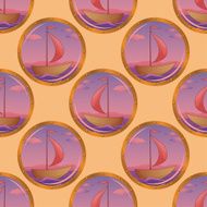 Seamless background portholes and ships N2