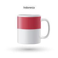 Indonesia flag souvenir mug on white background N2