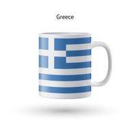 Greece flag souvenir mug on white background N2