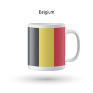 Belgium flag souvenir mug on white background N2