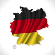 Germany map with waving flag isolated white background vector illustration
