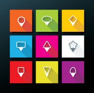 Vector flat icon set - map pins N7