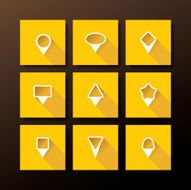 Vector flat icon set - map pins N8
