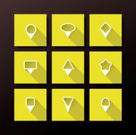 Vector flat icon set - map pins N9